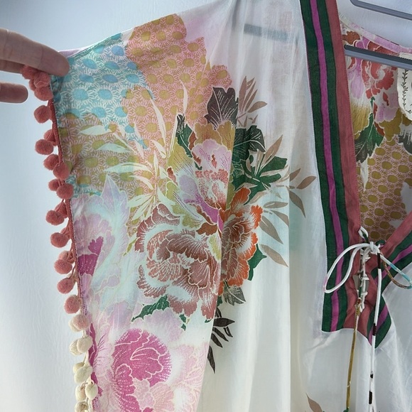 Z & L Kimono PomPom Boho Beach Cover Up/Dress - Picture 2 of 9